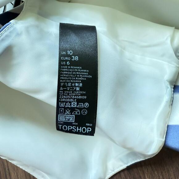 Topshop Satin Striped Crop Top, Halter, Lined, US 6 - Picture 5 of 8